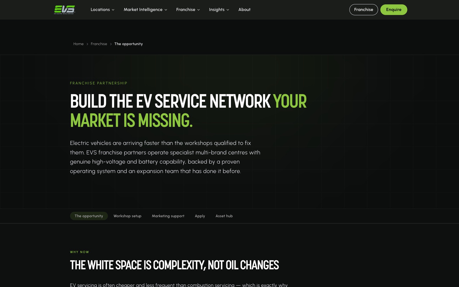 EVS Worldwide franchise opportunity page